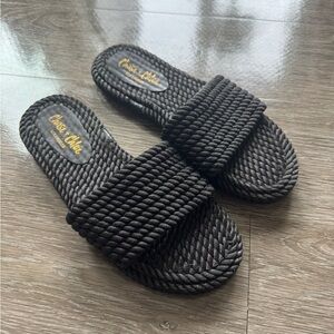 Chase + Chloe Black Braided Sandals